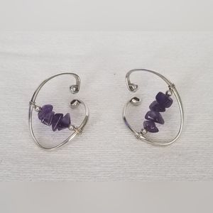 Sterling Silver & Amethyst Ear Cuffs